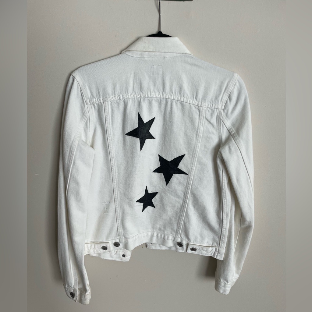 Custom White W/ Stars Gap Jean Jacket